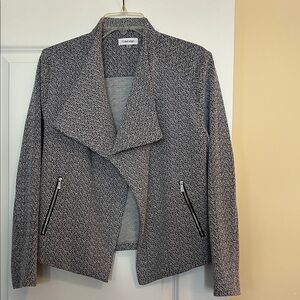 Calvin Klein Women's Black and White Textured Blazer